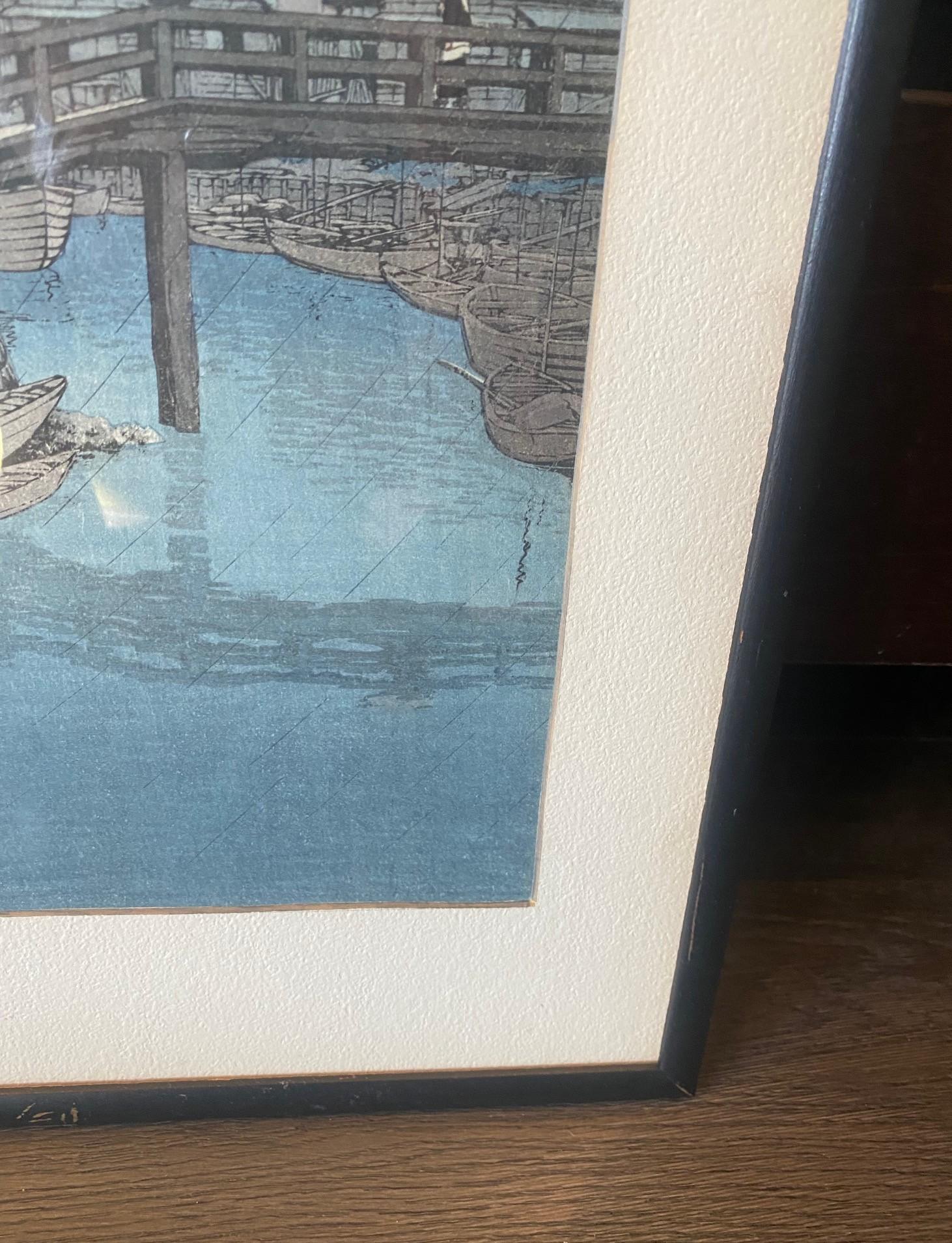 Kawase Hasui Shinagawa d'après des vues de la série Tokaido en vente 6