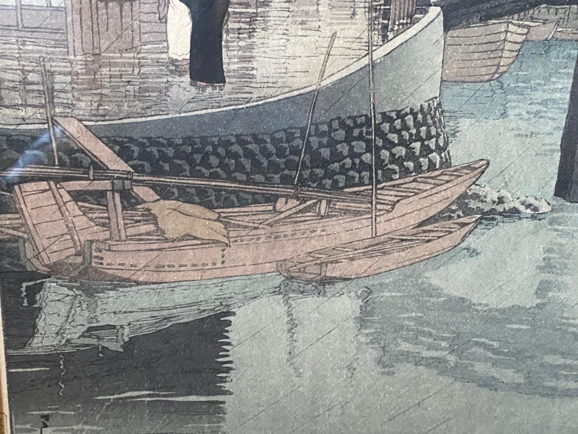 Kawase Hasui Shinagawa d'après des vues de la série Tokaido en vente 7