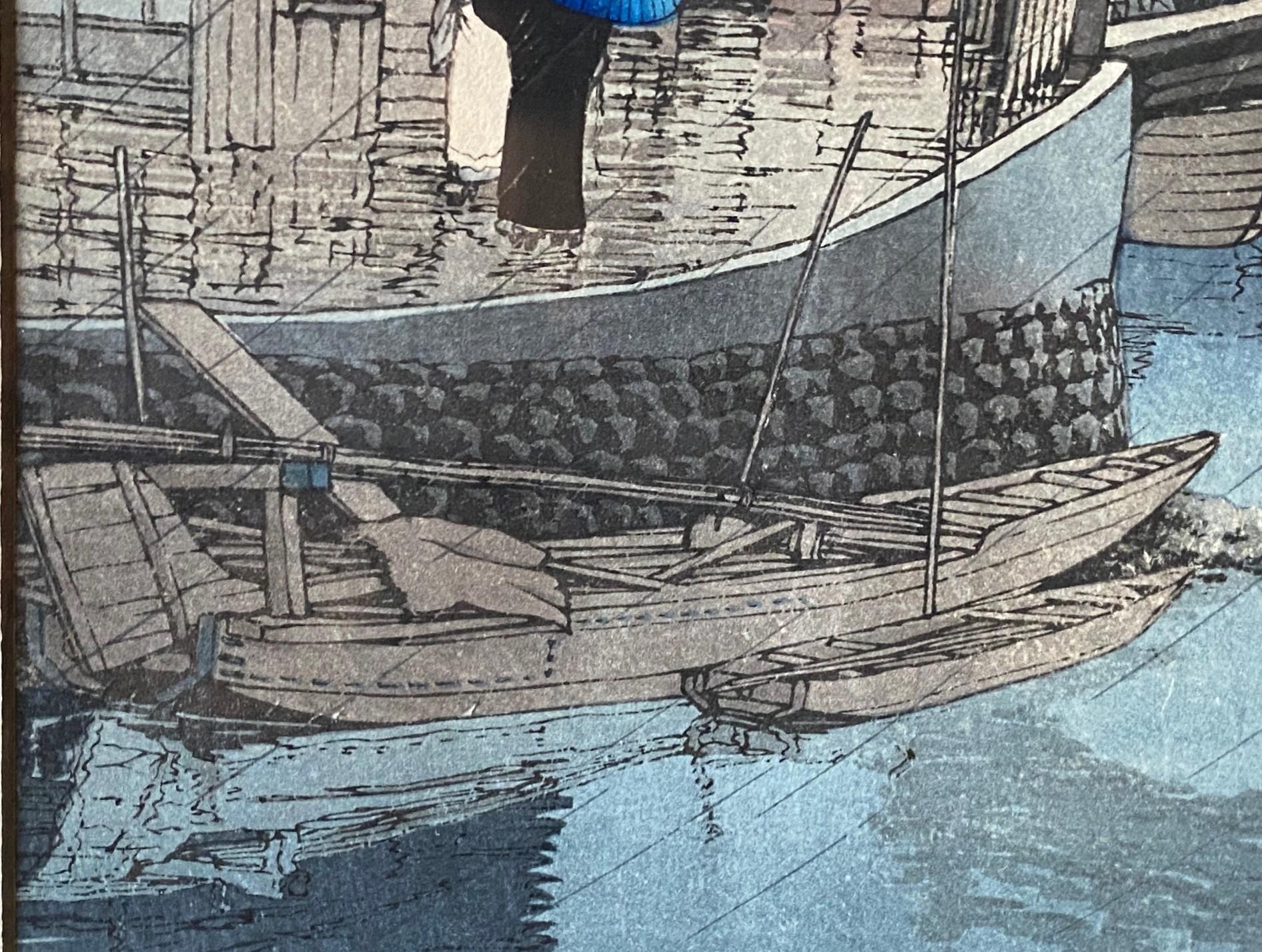 Kawase Hasui Shinagawa d'après des vues de la série Tokaido Bon état - En vente à Studio City, CA