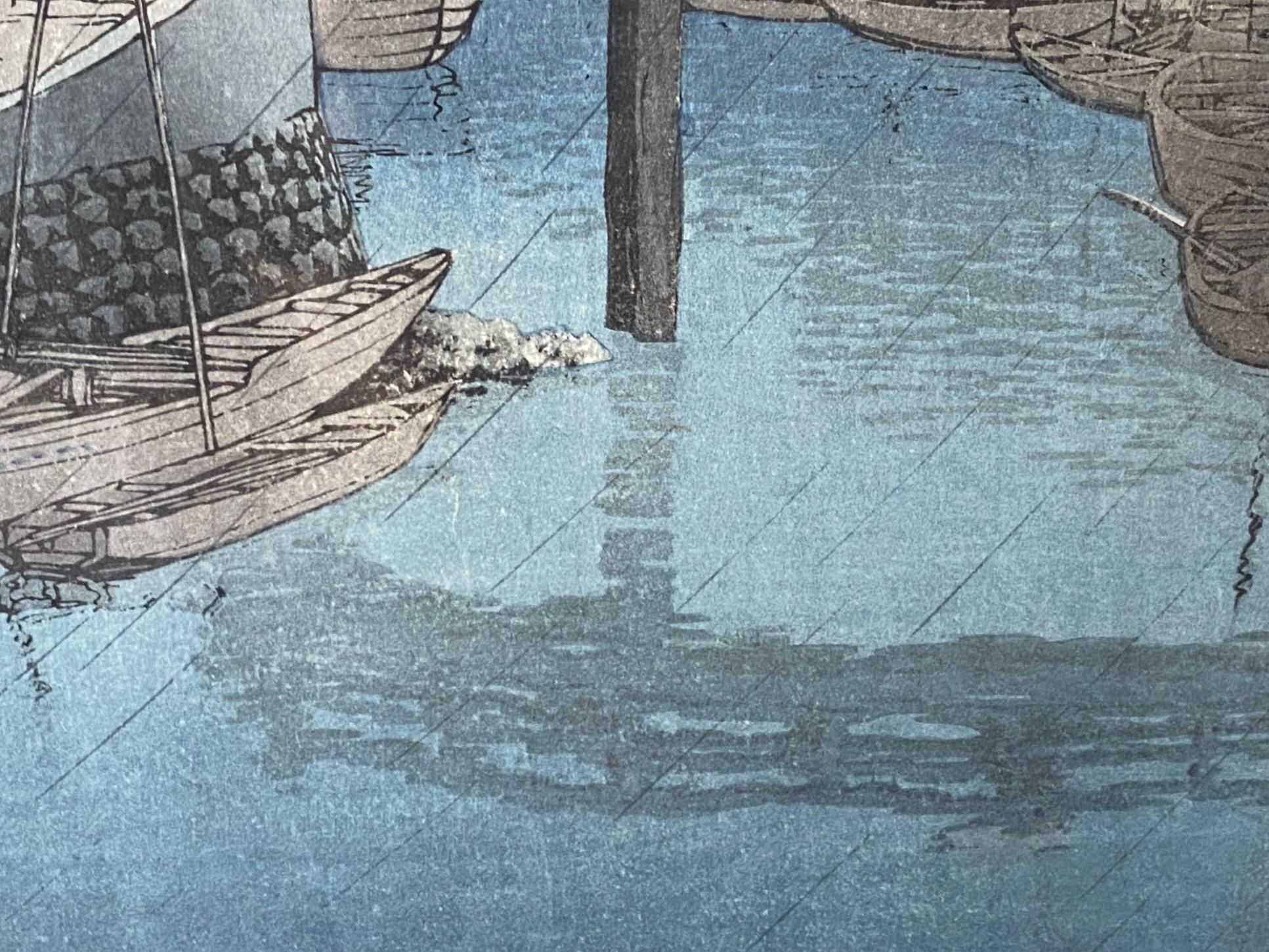 Kawase Hasui Shinagawa d'après des vues de la série Tokaido en vente 1