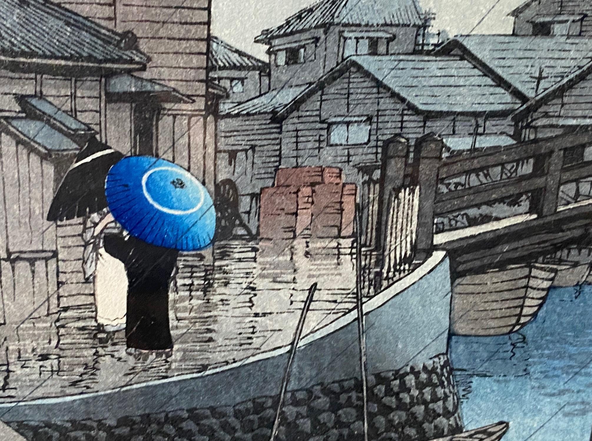 Kawase Hasui Shinagawa d'après des vues de la série Tokaido en vente 2