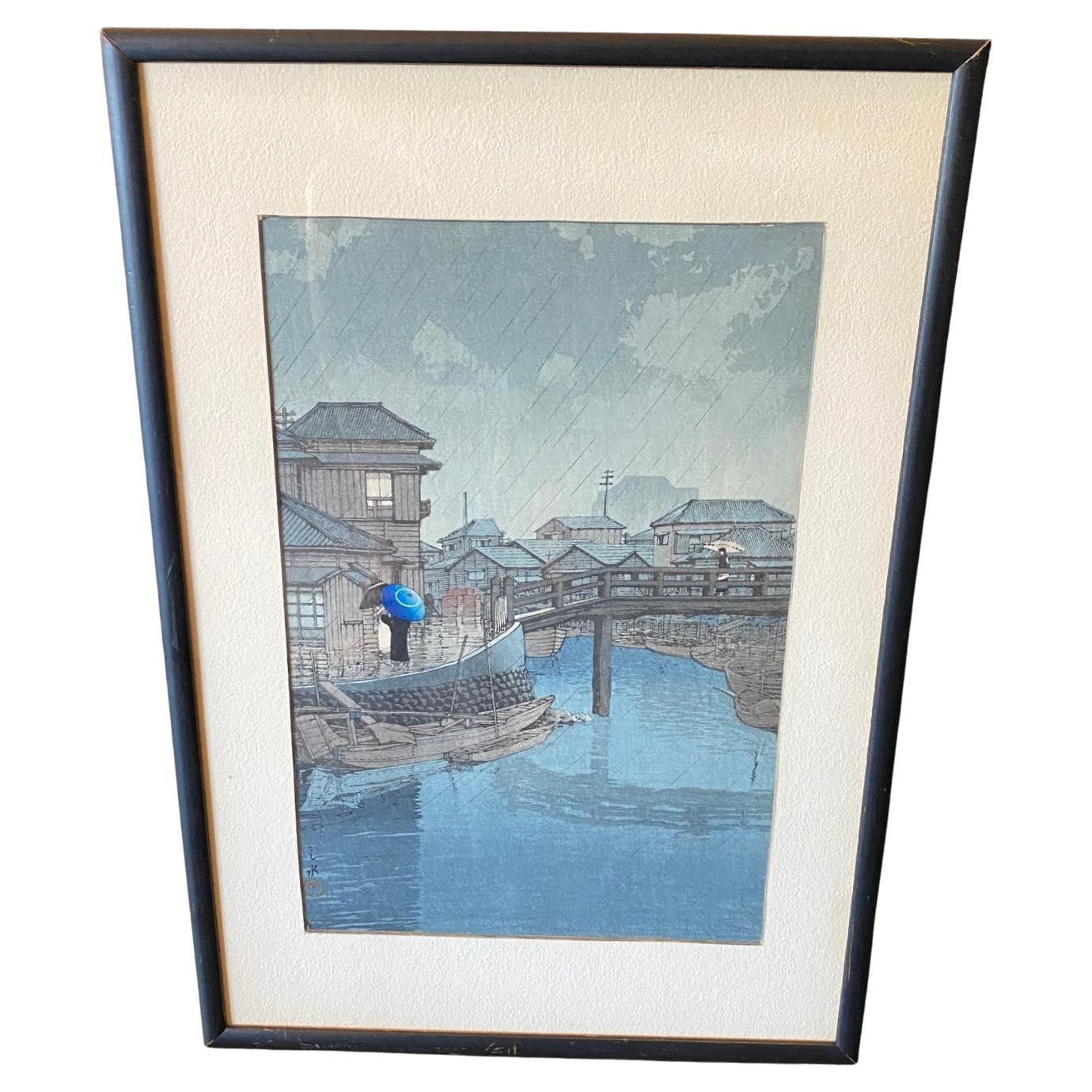 Kawase Hasui Japanese Woodblock Print Shinagawa From Views of the Tokaido Series