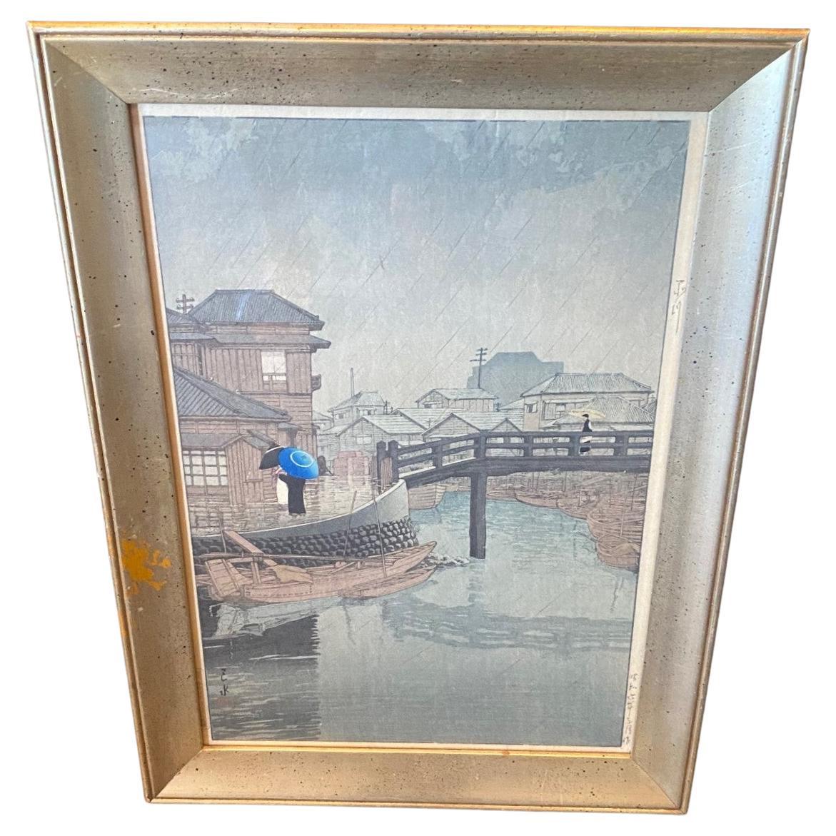 Kawase Hasui Japanese Woodblock Print Shinagawa From Views of the Tokaido Series