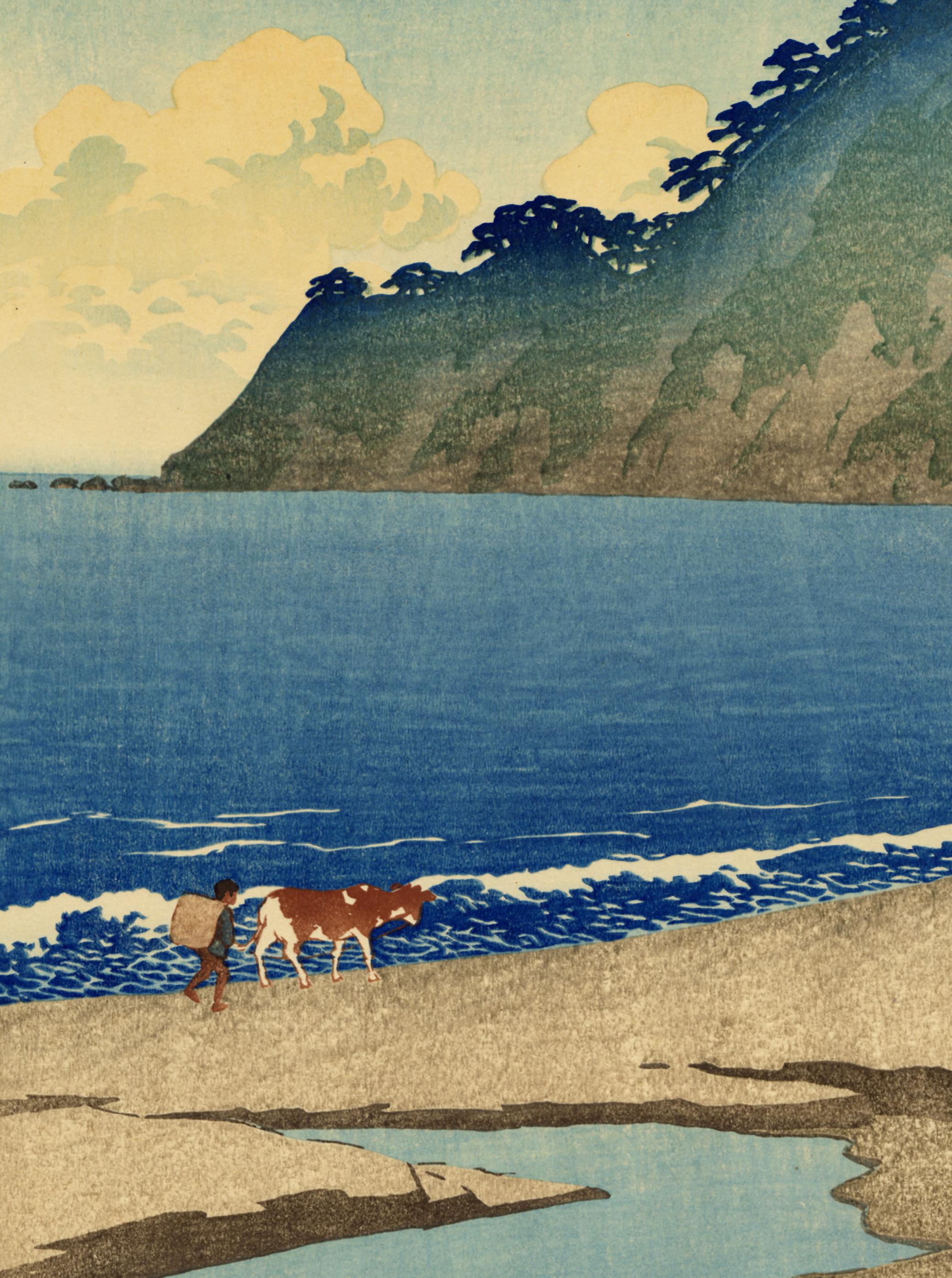 Iwai Seashore in Boshu - Print by Kawase Hasui