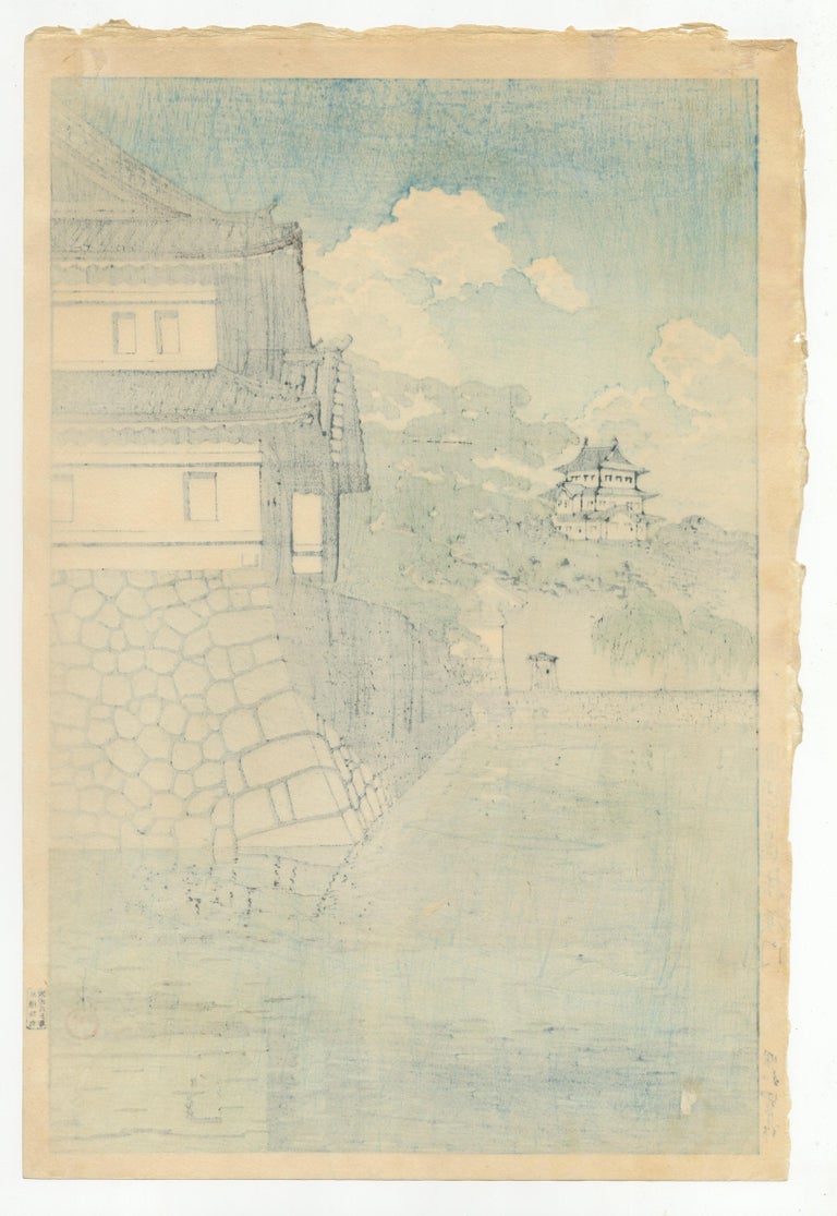 Kawase Hasui Kawase Hasui, Castle, Shin Hanga, Original Japanese