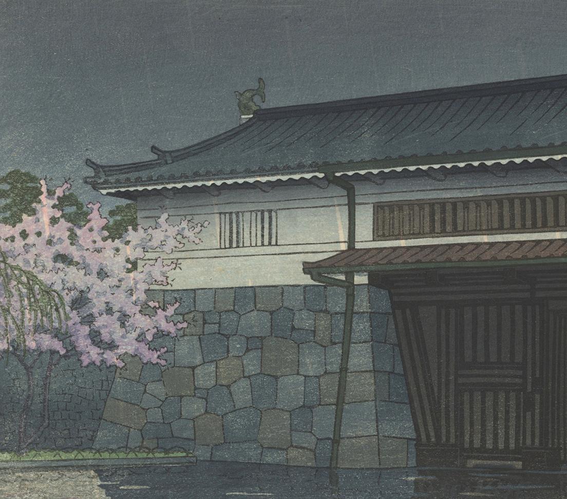 Kawase Hasui, Japanese Woodblock Print, Ukiyo-e, Shin-hanga, Landscape, Night For Sale 2