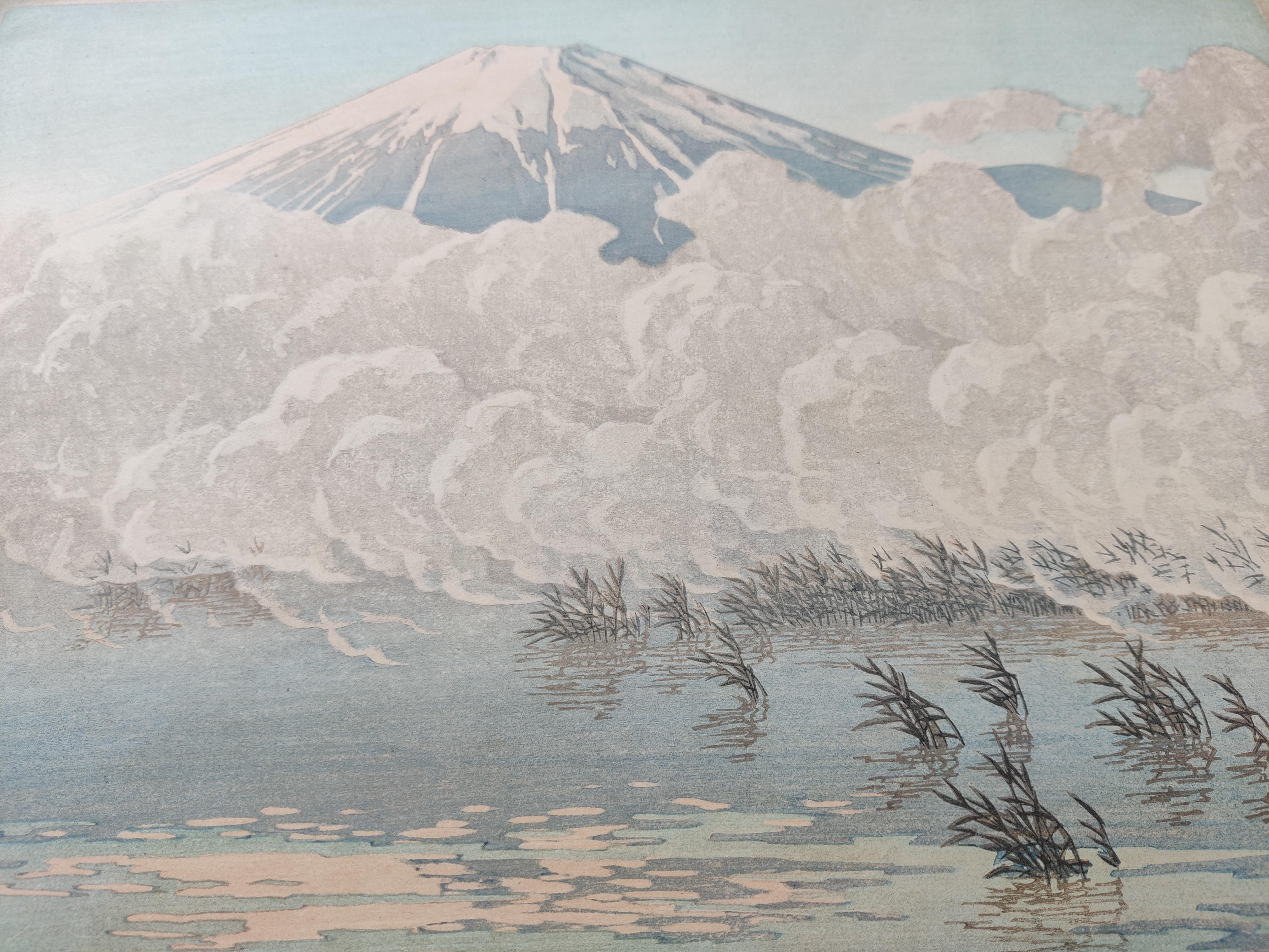 Kawase Hasui -- Morgen in Hirano, Yamanaka-See (山中湖平野の朝) im Angebot 1