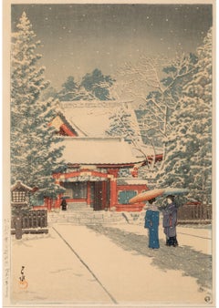 Kawase Hasui -- Nieve en el Santuario de Hie, circa 1946 - 1957