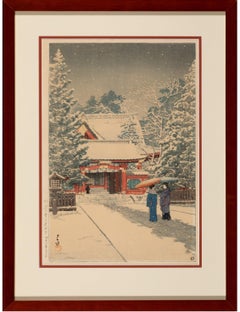 Vintage Kawase Hasui -- Snow at Hie Shrine, circa 1946 - 1957