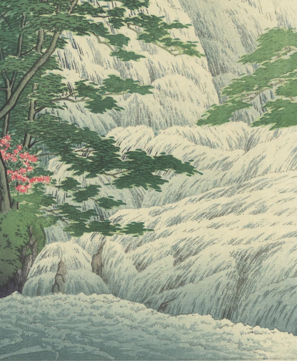 Kawase Hasui, Waterfall, Japanese Woodblock Print Ukiyo-e, Shin-hanga, Landscape 1