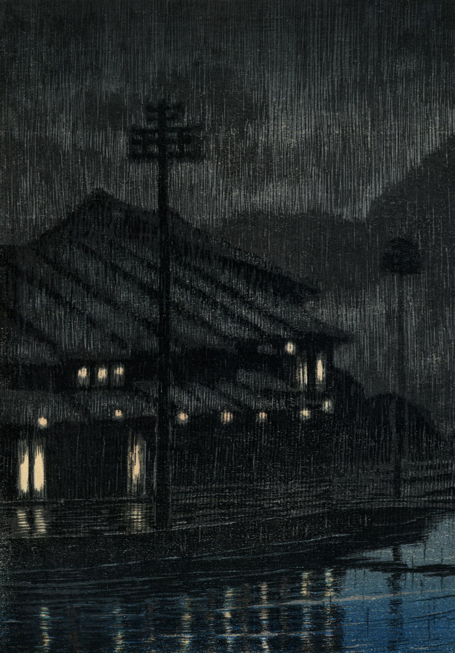 Kinosaki, Tajima - Showa Print by Kawase Hasui