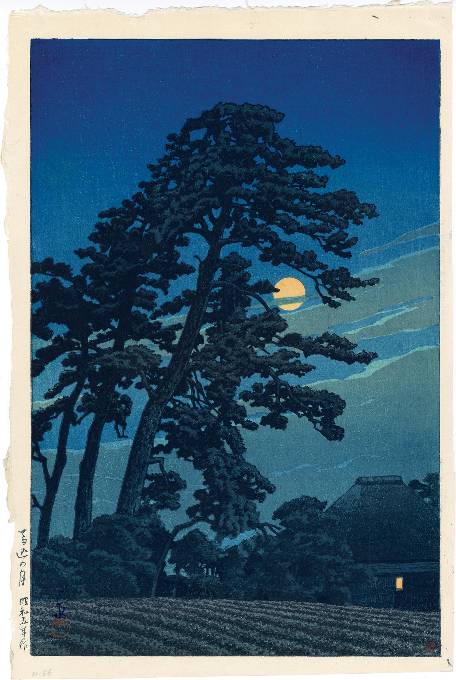 Kawase Hasui Landscape Print - Moon at Magome