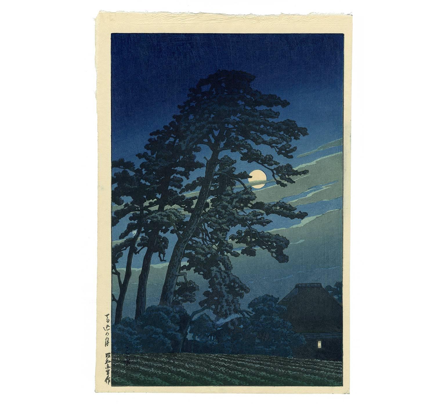Kawase Hasui Landscape Print - Moon at Magome