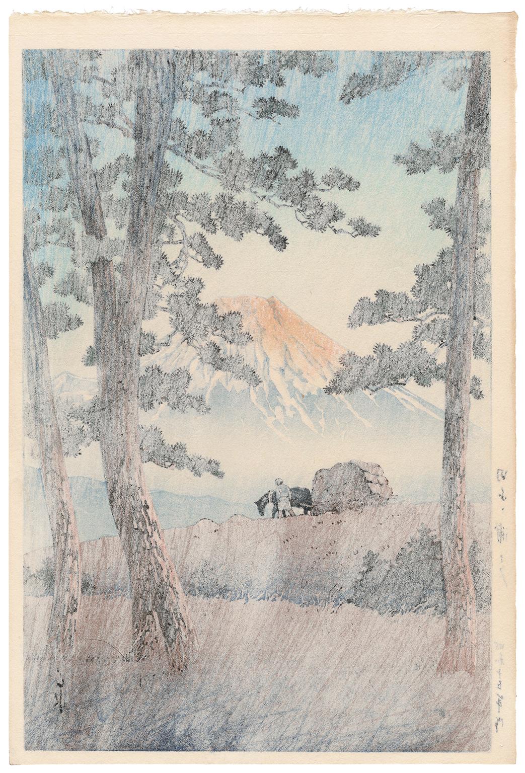 Mount Fuji Seen from Tagonoura, Evening — lifetime impression - Print by Kawase Hasui