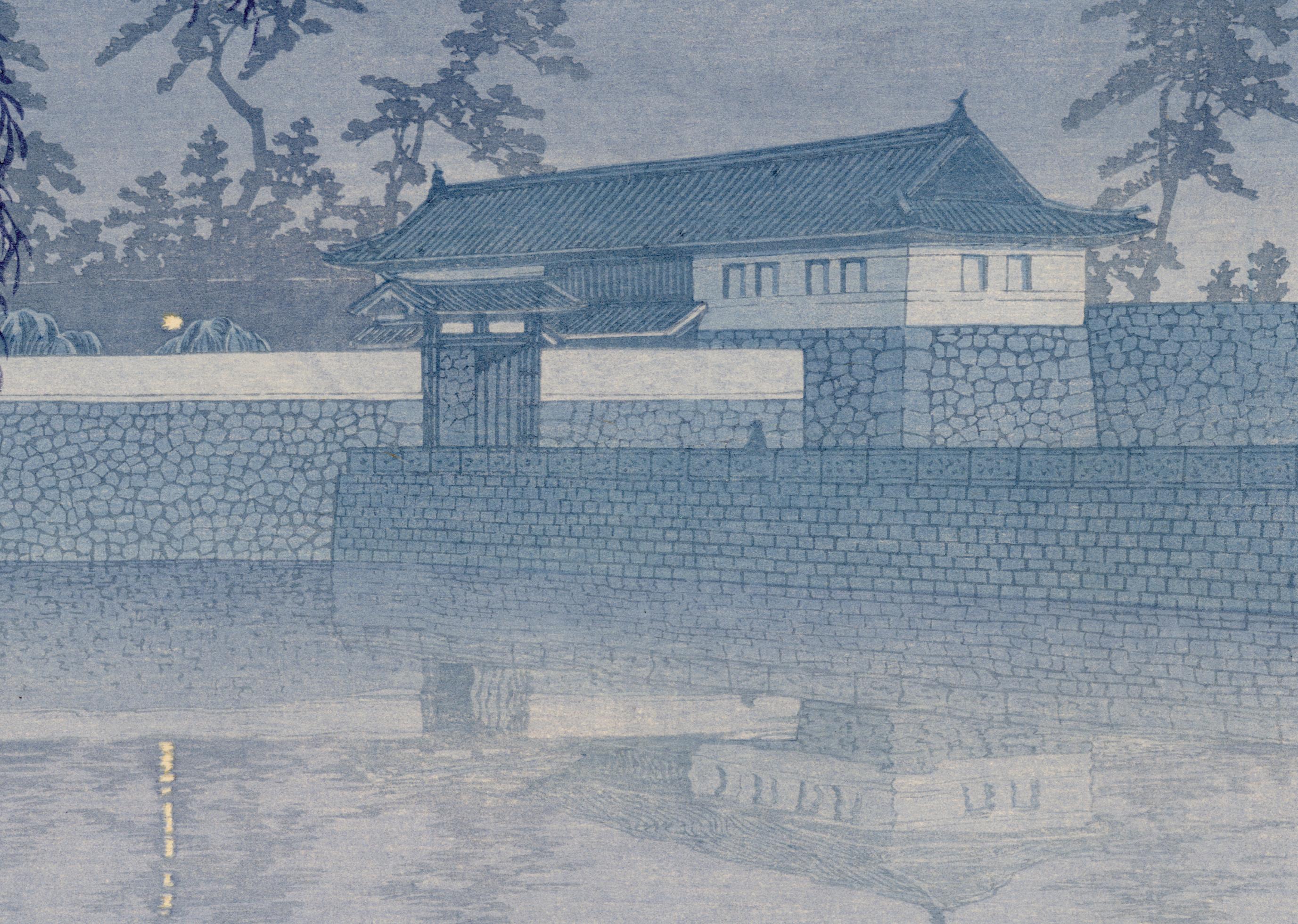 Sakurada Gate in Tokyo; Rare Blue Version - Print by Kawase Hasui