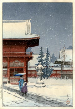 Snow at Nezu-Gongen Shrine  (Nezu-Gongen no yuki)