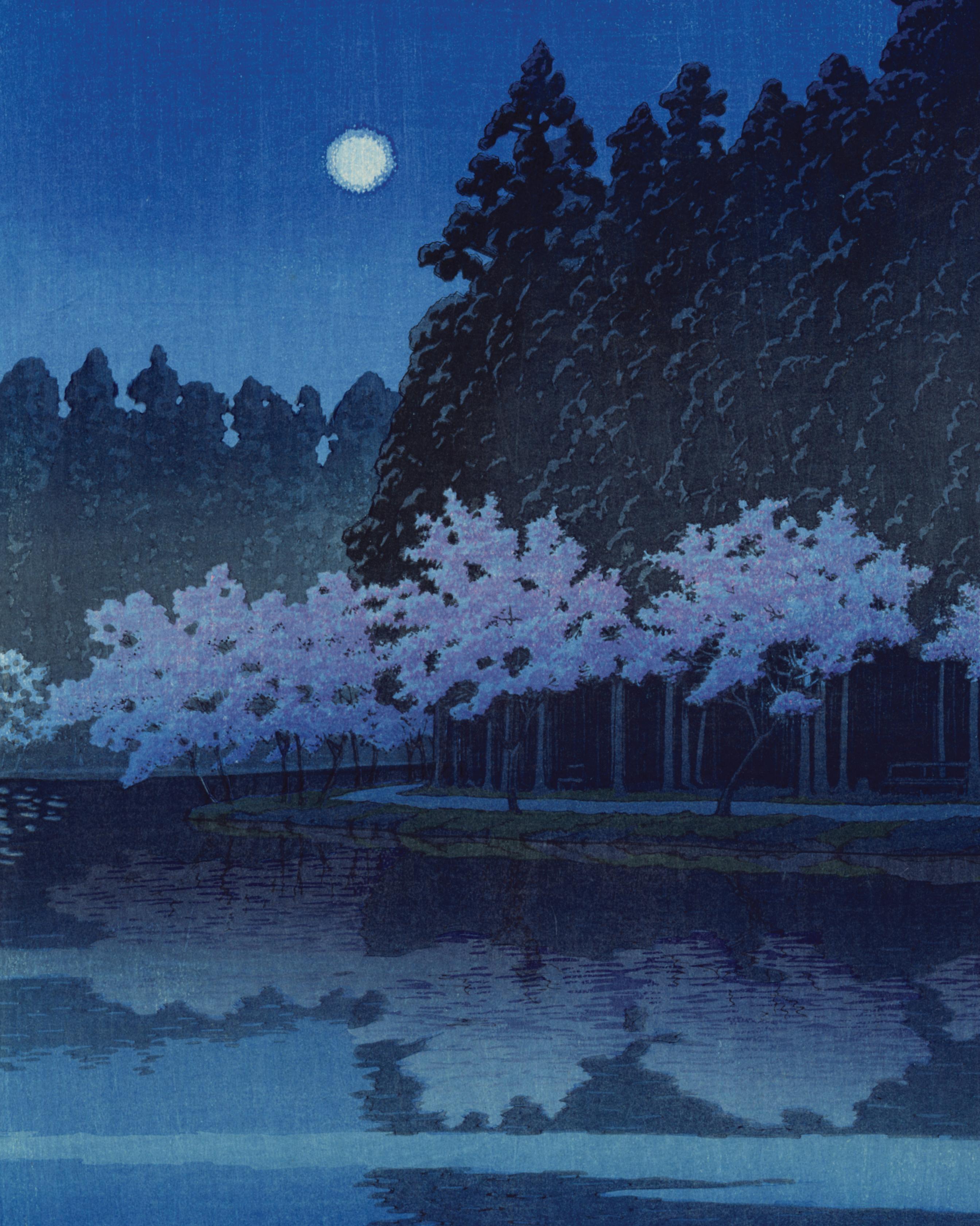 Spring Evening at Inokashira Park - Print by Kawase Hasui