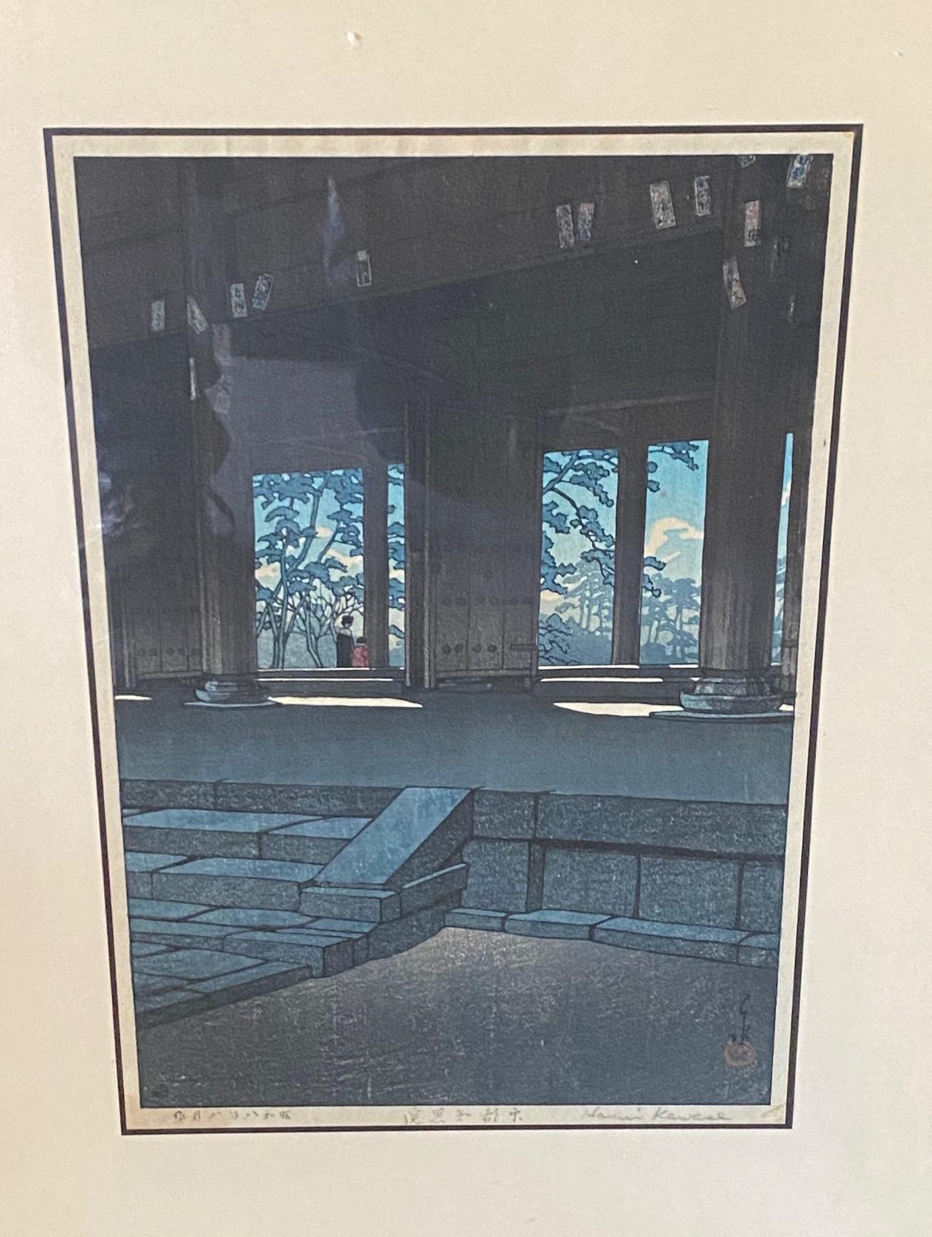 Showa Kawase Hasui Rare Signed Japanese Woodblock Print Chionin Temple In Kyoto, 1933