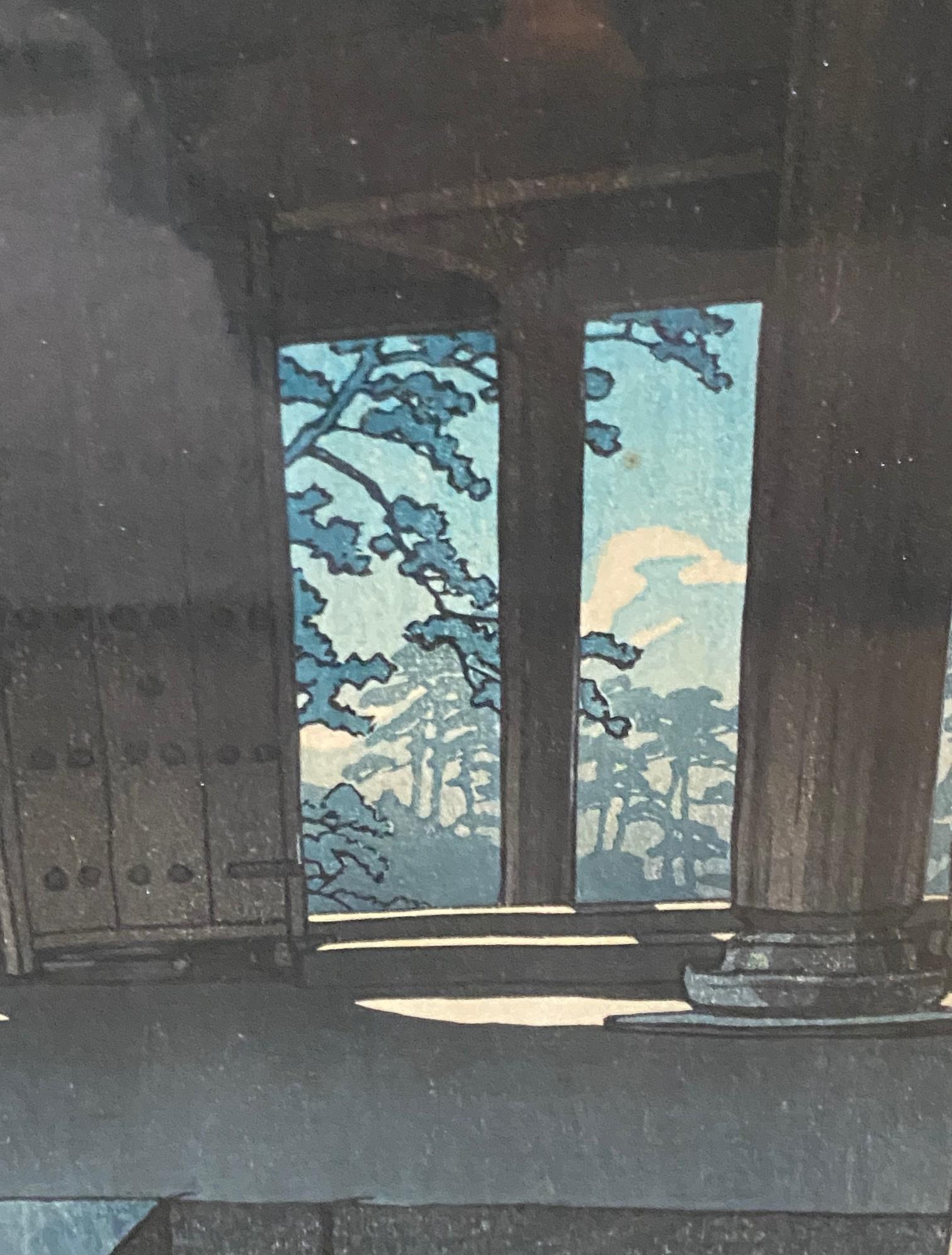 Paper Kawase Hasui Rare Signed Japanese Woodblock Print Chionin Temple In Kyoto, 1933