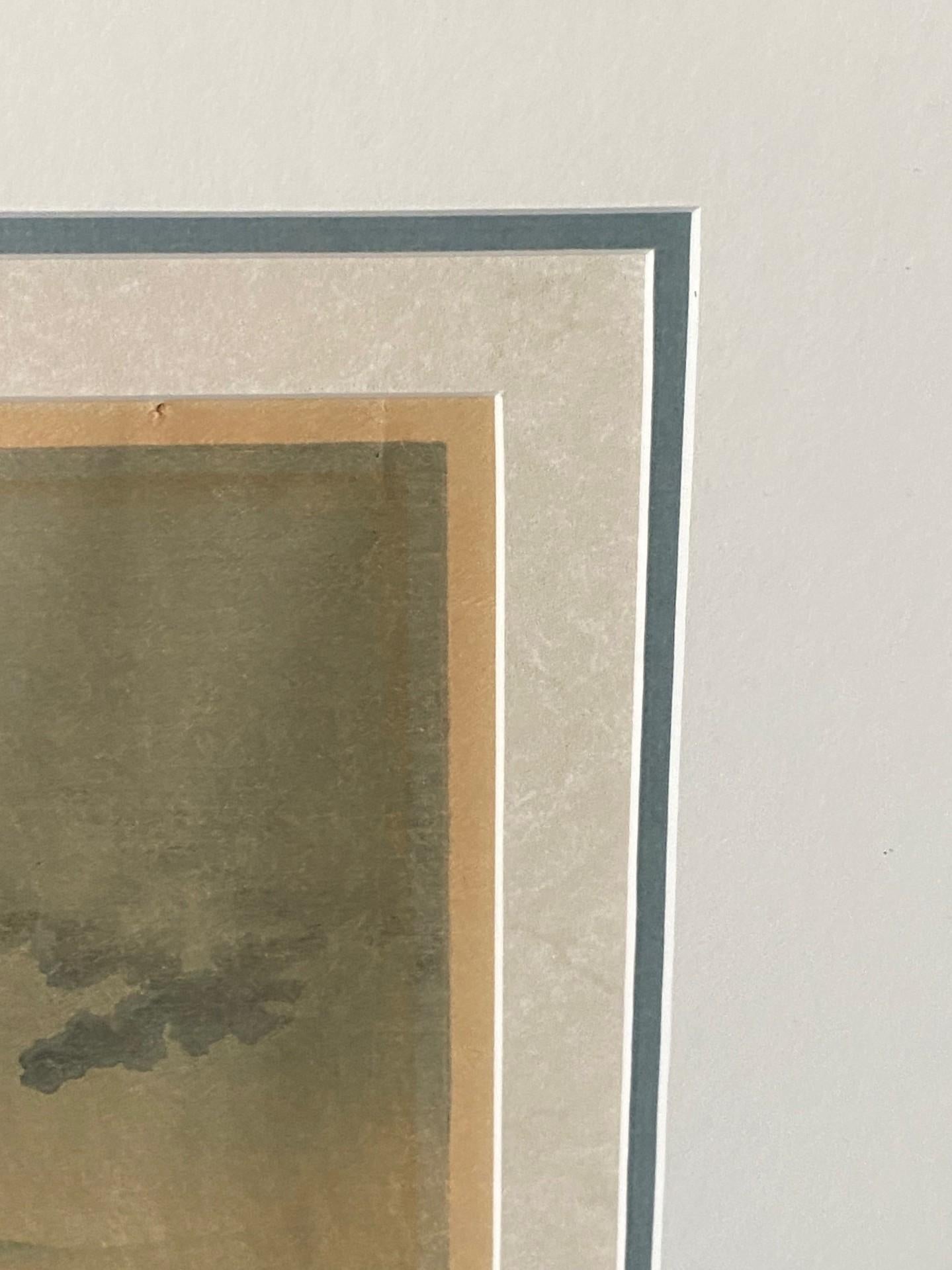 Rara impresión xilográfica japonesa firmada por Kawase Hasui Ducha junto al lago, Matsue, 1932 en venta 4