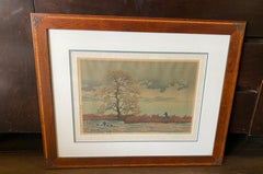 Kawase Hasui Rare Signed Japanese Woodblock Print Lakeside Shower, Matsue, 1932