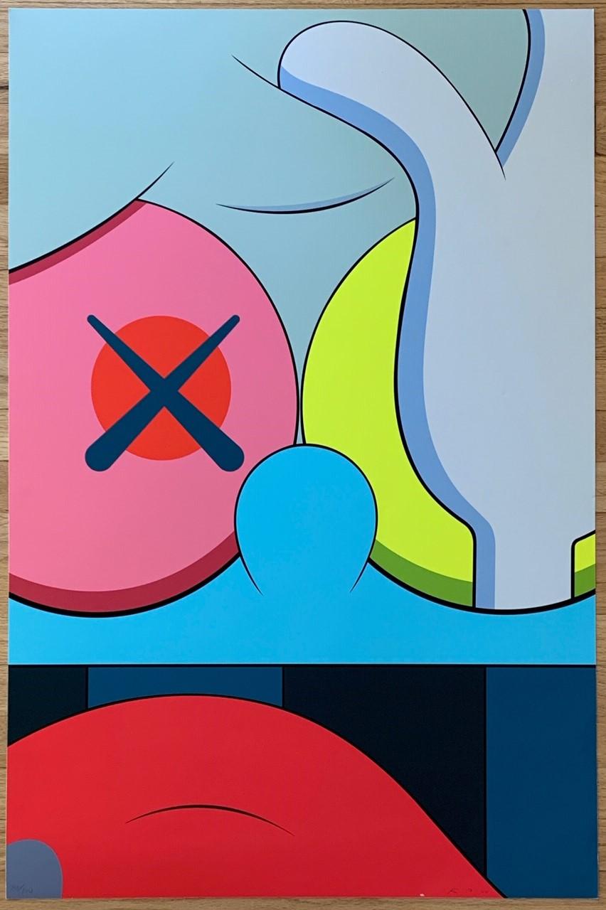A riveting work by world-renowned contemporary artist and New York-based sensation KAWS (Brian Donnelly). Art critics have universally and consistently compared KAWS to such historic masters as Jean-Michel Basquiat and Keith Haring whose careers