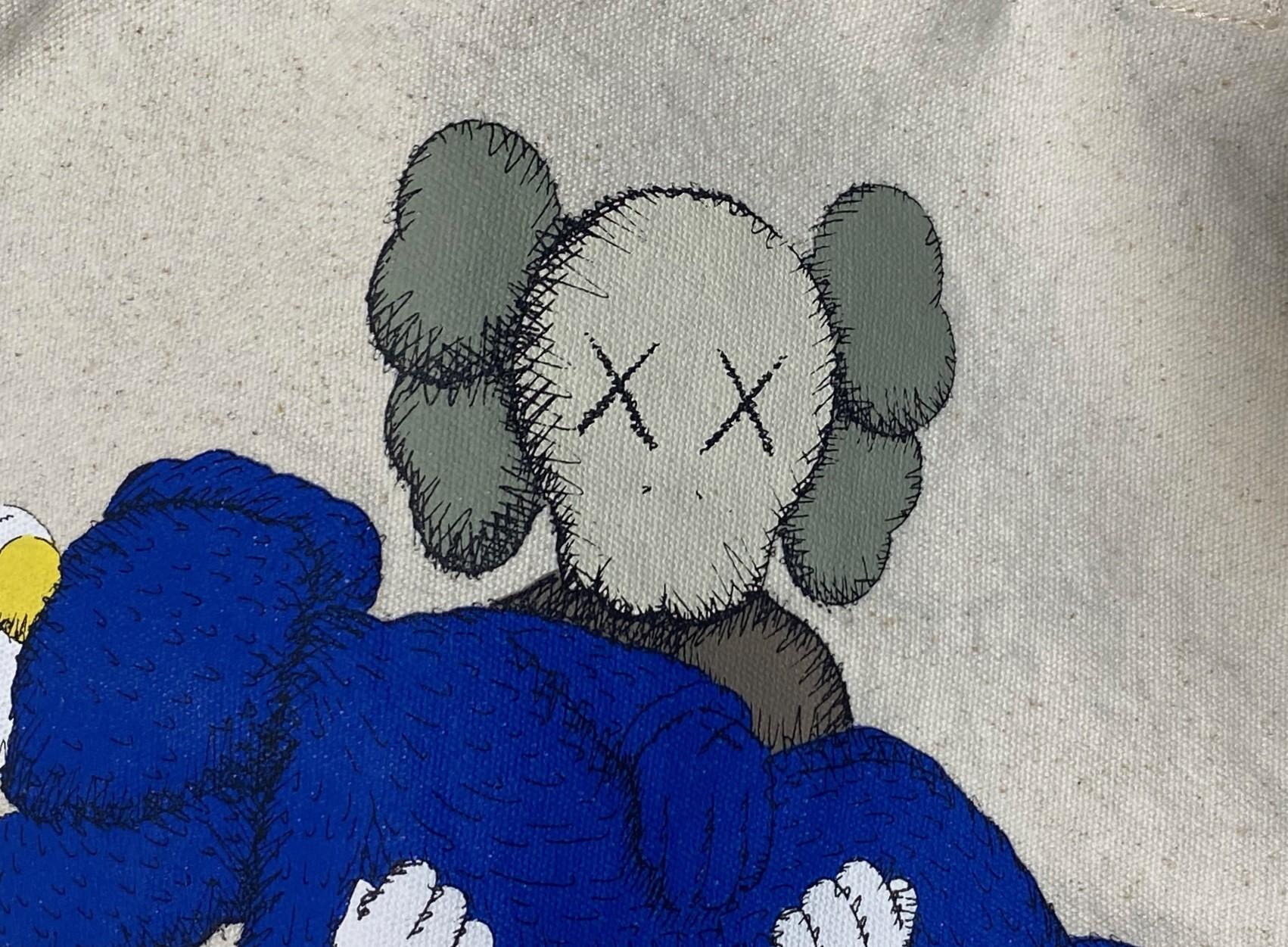 American KAWS Brian Donnelly Rare Signed Natural Canvas Uniqlo X Tote Shopping Bag Gone For Sale