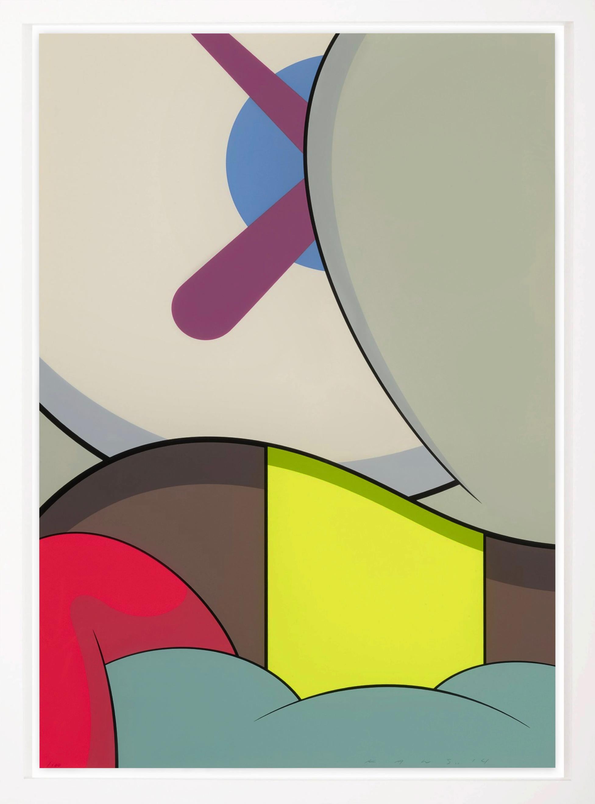 Le 'Blame Game' V by KAWS est une sérigraphie exceptionnellement rare, l'une des dix de la série portfolio créée en 2014. Une sérigraphie entièrement nouvelle, individuelle, aux couleurs vives, signée et numérotée par l'artiste. Le portfolio a été