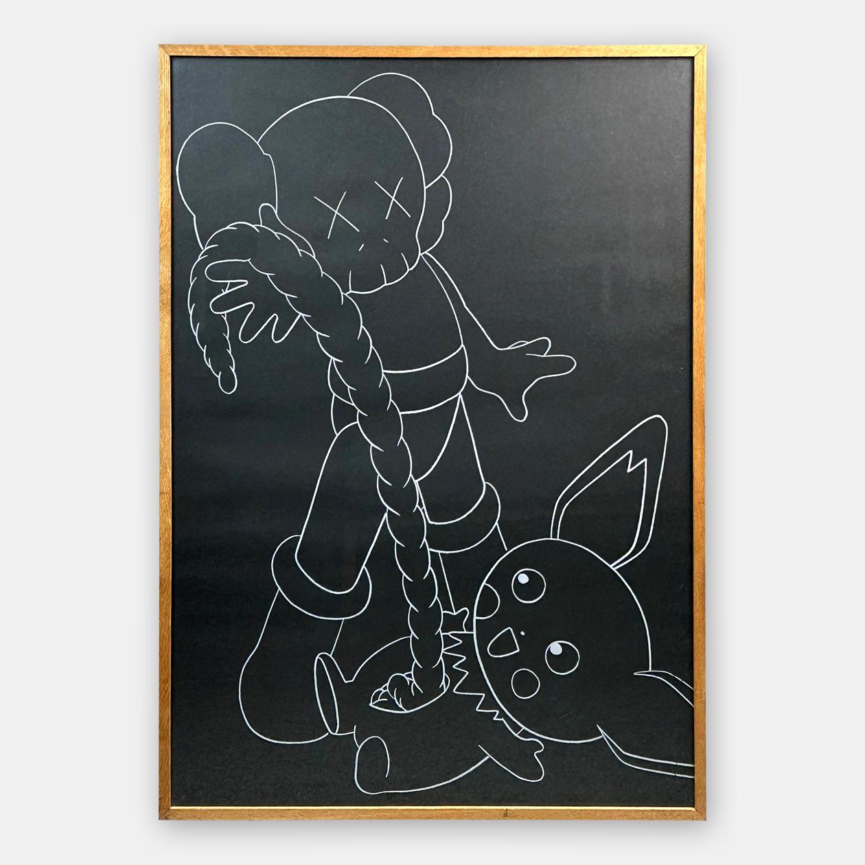 KAWS Portrait Print - Companion vs Pikachu