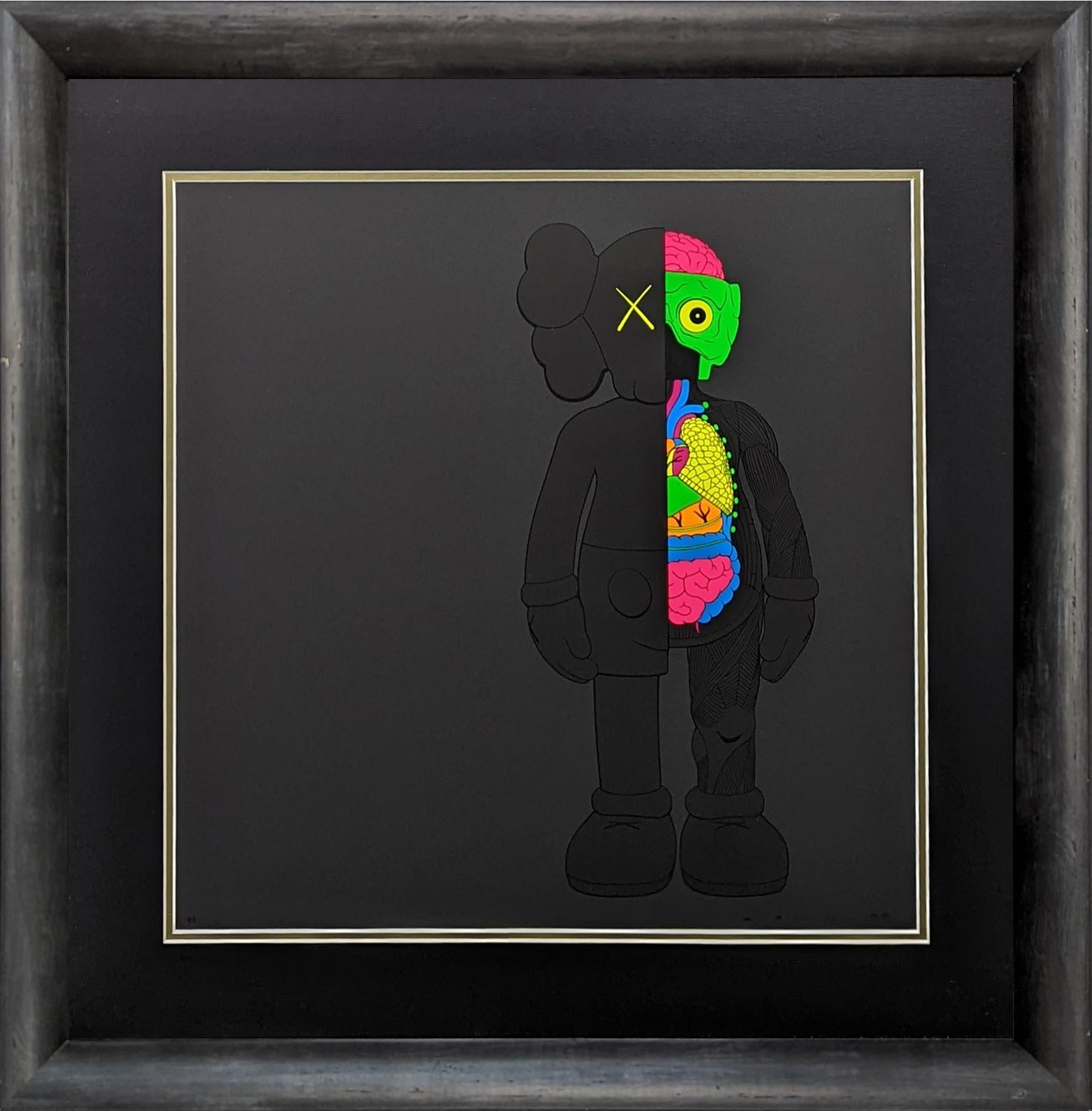 KAWS Abstract Print - DISSECTED COMPANION (BLACK)