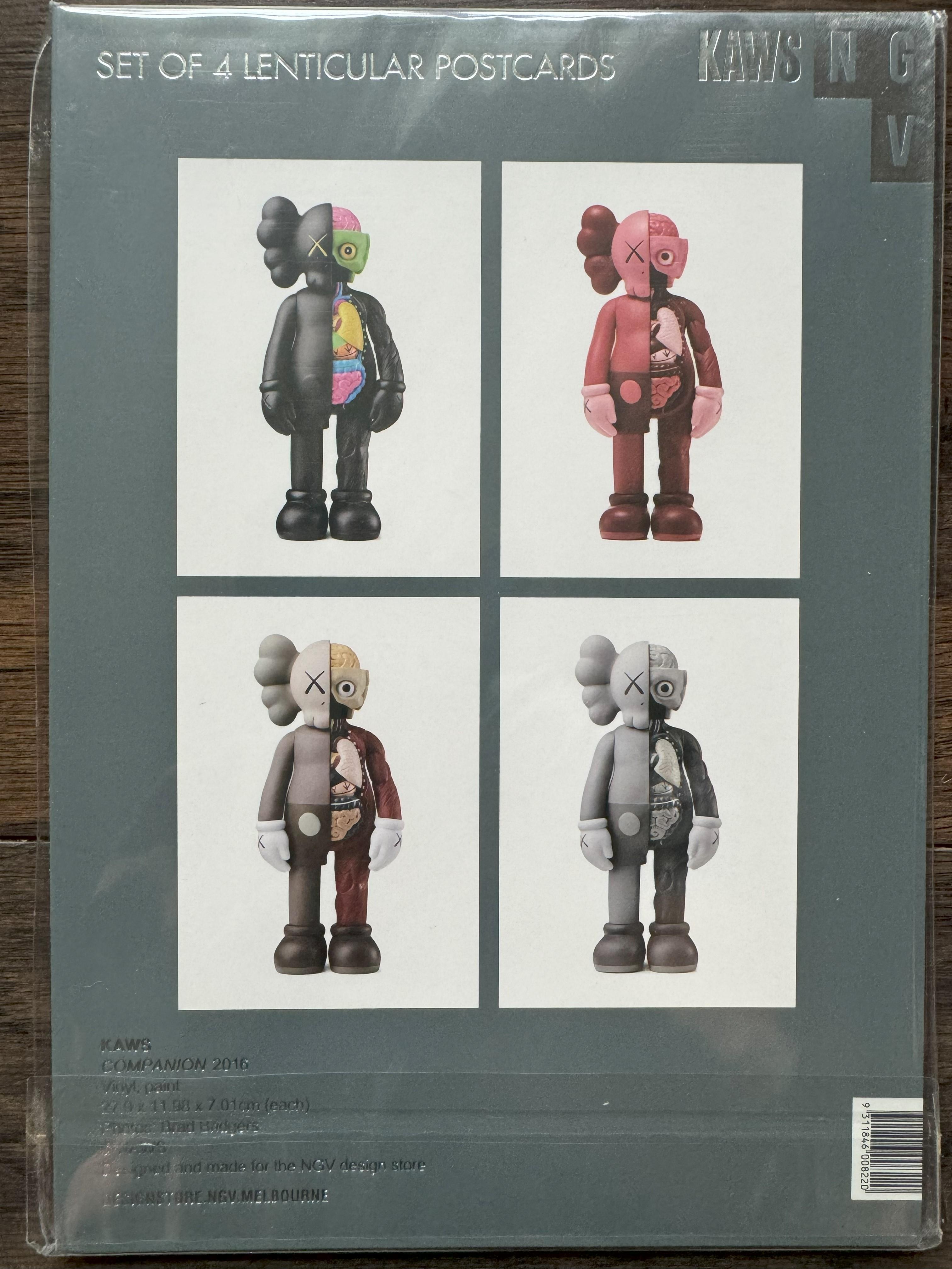 Vollständiger Satz von 20 KAWS NGV-Postkarten, Kate Moss, Lentikularkompositionen, versiegelt im Angebot 9