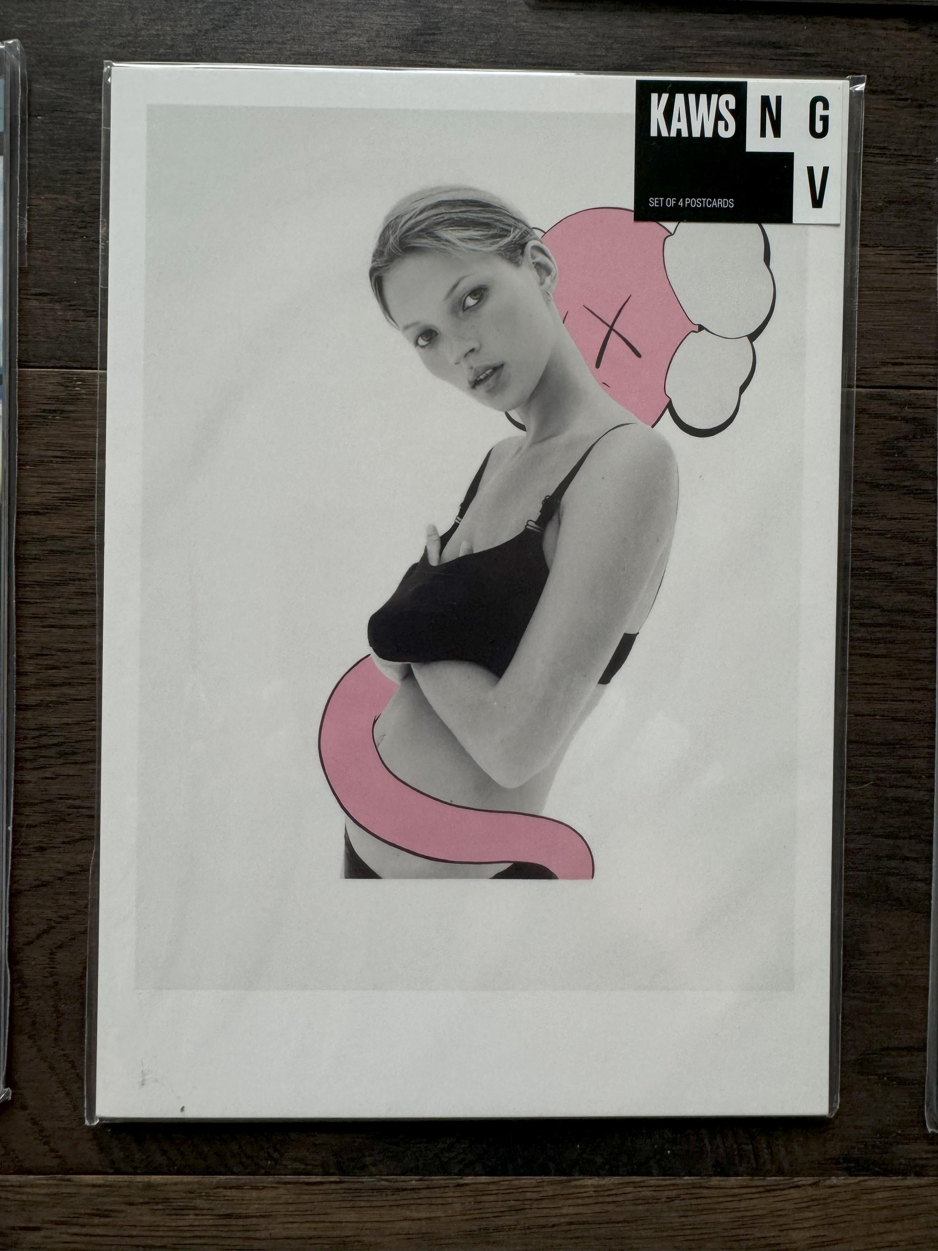 Full Set of 20 KAWS NGV Postcards Kate Moss Lenticular Companions Sealed For Sale 2