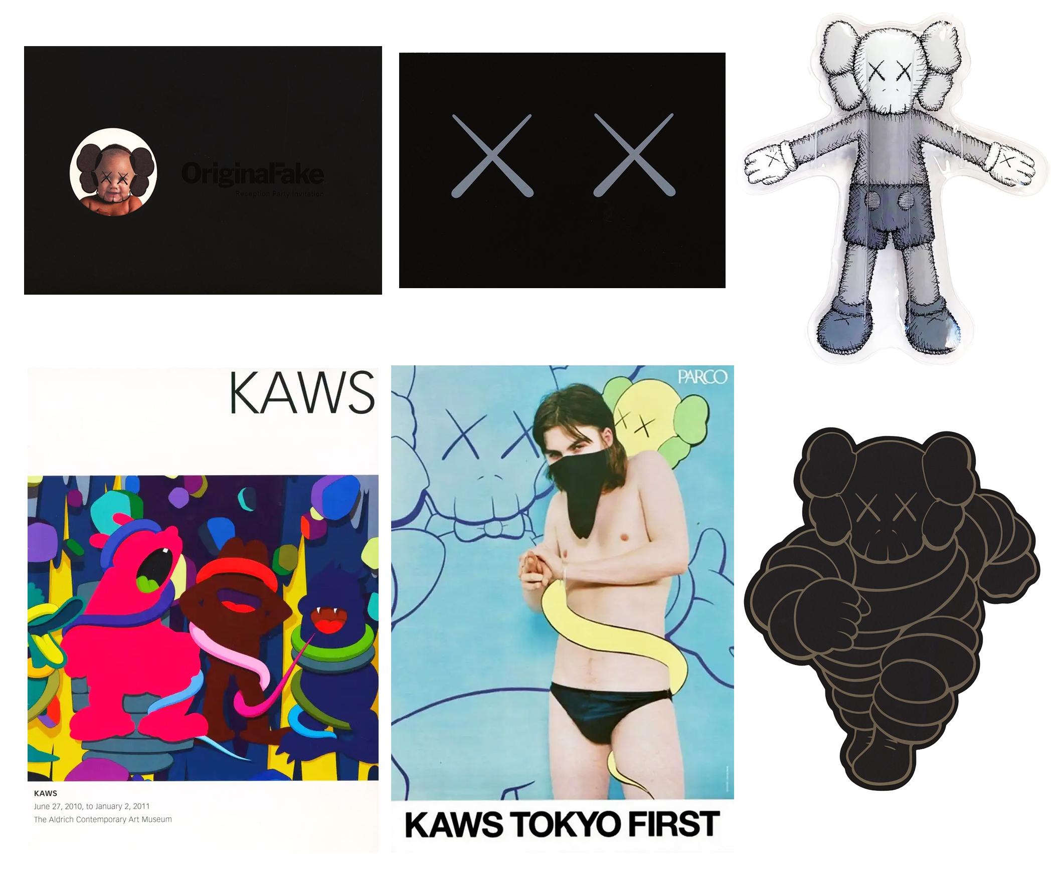 KAWS 2001-2019 collection de 6 announcements de galeries 1