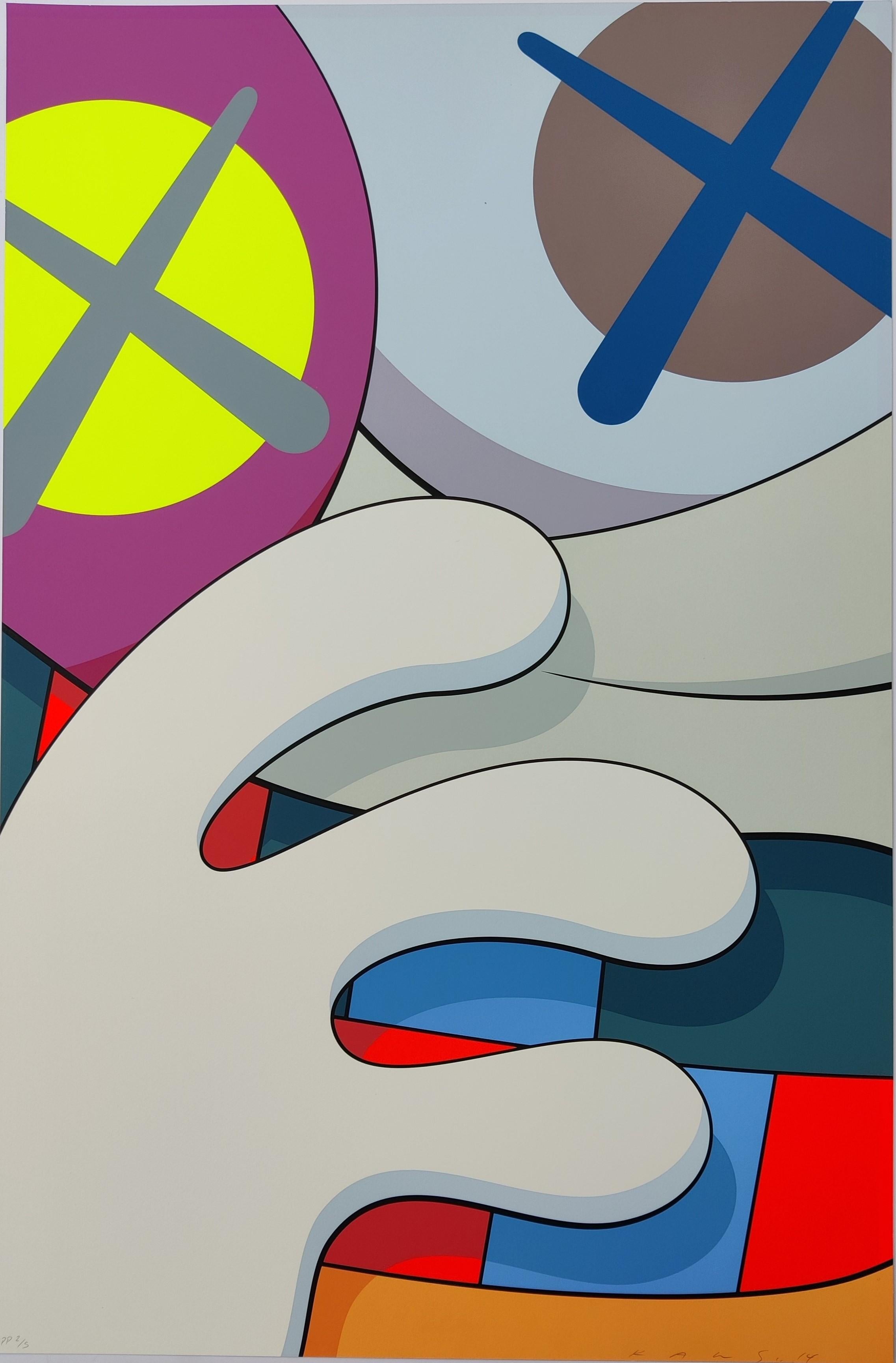 KAWS
Blame Game II from  the Blame Game portfolio,, 2014
Screen print  on Saunders Waterford High White paper
Hand signed lower right
Numbered PP 2/5
Sheet size: 89 x 58.5 cm
Frame size: 101 x 70.5 x 3 cm
Published by Pace Prints, New York
