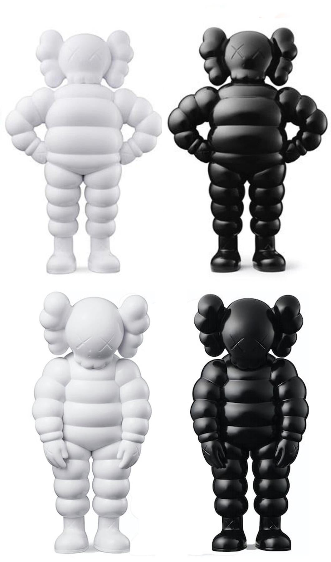 KAWS CHUM & What Party: ein kuratiertes Set von 4 Werken:
Dieses KAWS CHUM & What Party Companion Set zeigt die KAWS Figur CHUM in selbstbewusster und gebückter Haltung in 2 sich spiegelnden Farbvarianten, bestehend aus einem Set von 4 Einzelwerken.