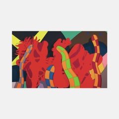 KAWS, Tiempo perdido, 2018, Serigrafía en colores sobre papel tejido, Edición de 100