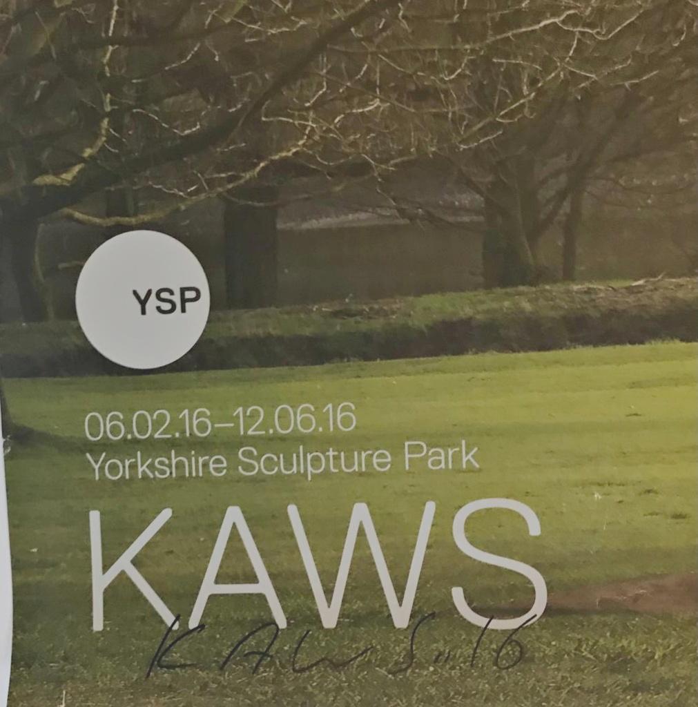 KAWS  rare hand signed offset litho poster from the Yorkshire Sculpture Park UK  For Sale 2