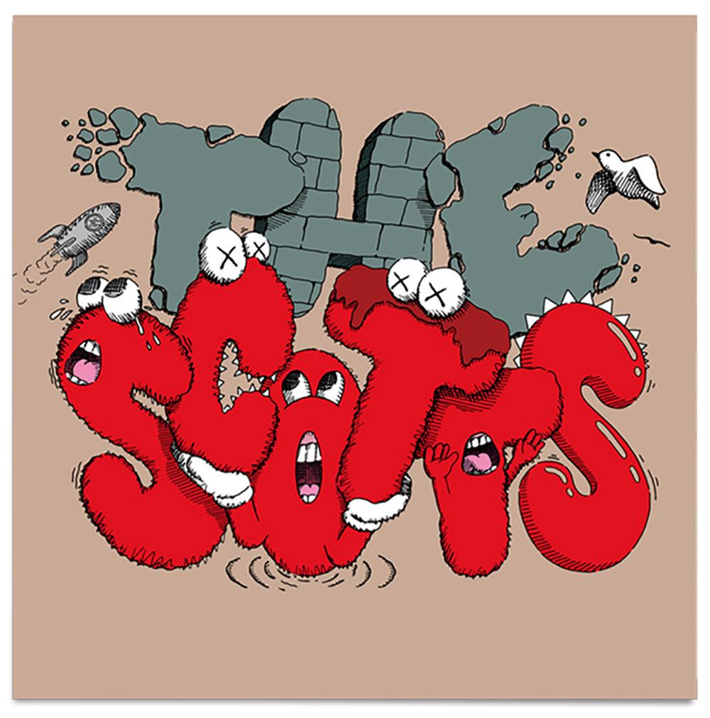 KAWS Travis Scott Record Art, “The Scotts”:

Offset lithograph on vinyl record jacket & record labels. 2020.

Dimensions: 12 x 12 inches.

Condition: New/unopened in original shrink wrapping. Includes original record. 

Unsigned from a sold out