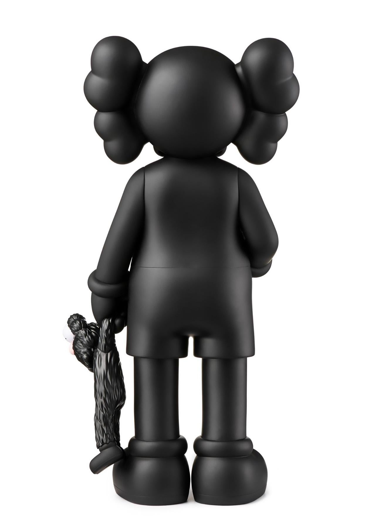 KAWS SHARE (Black), new & unopened in its original packaging. 

Medium: Painted Vinyl Cast Resin. 
12.4 x 6.3 inches. 
New, unopened in its original box; excellent condition.  
From a sold out edition of unknown. Stamped to the underside of foot.