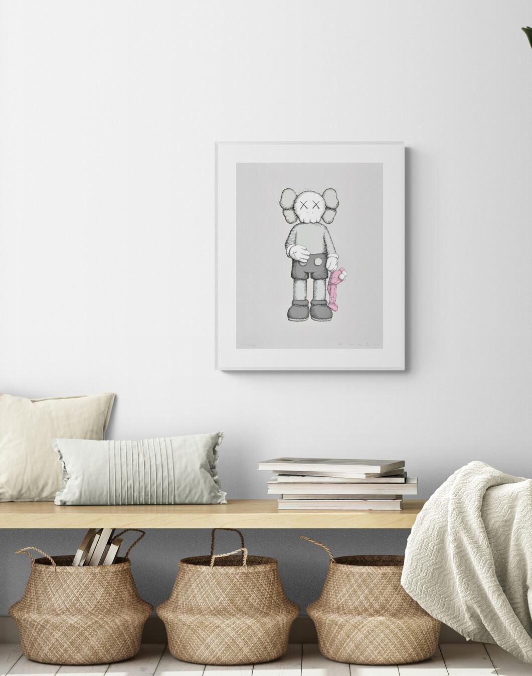 KAWS - SHARE Hand signed & numbered - Modern Art Companion & Pink BFF Grey Pink For Sale 10