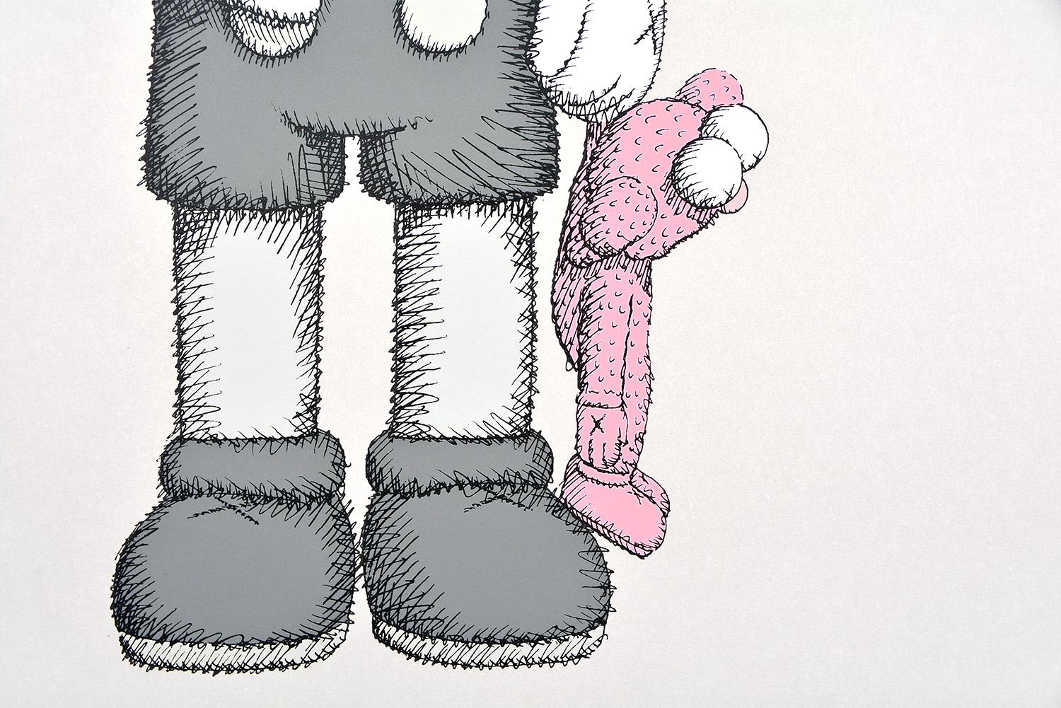 KAWS - SHARE Hand signed & numbered - Modern Art Companion & Pink BFF Grey Pink 4