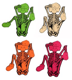 KAWS Skeleton set of 4 works (KAWS companion skeleton)