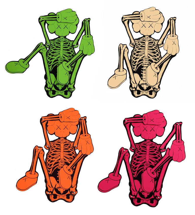 KAWS KAWS Skeleton set of 4 works (KAWS companion skeleton) For Sale