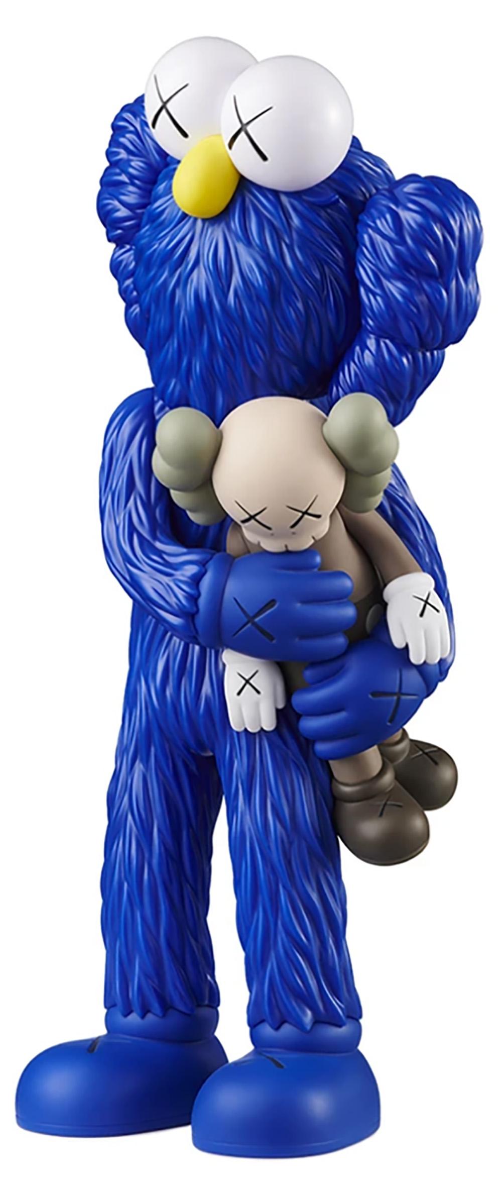 KAWS TAKE: Set of 2 Works - each new in original packaging. 
These standout KAWS figurative pieces are a variation of KAWS' large scale TAKE sculpture - a key highlight of the exhibition, 'KAWS BLACKOUT at Skarstedt Gallery London in 2019 - the