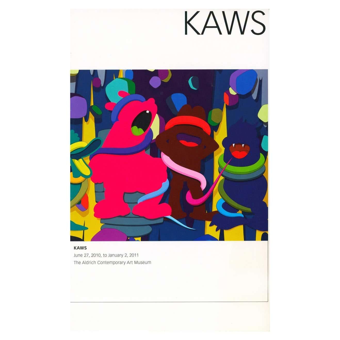 KAWS The Aldrich Contemporary Art Museum (June 27, 2010 to January 2, 2011, Ridgefield, CT):

Rare original program to KAWS' first solo exhibition. 

Staple-bound museum program; approximately 10-15 pages featuring photos & text highlighting the