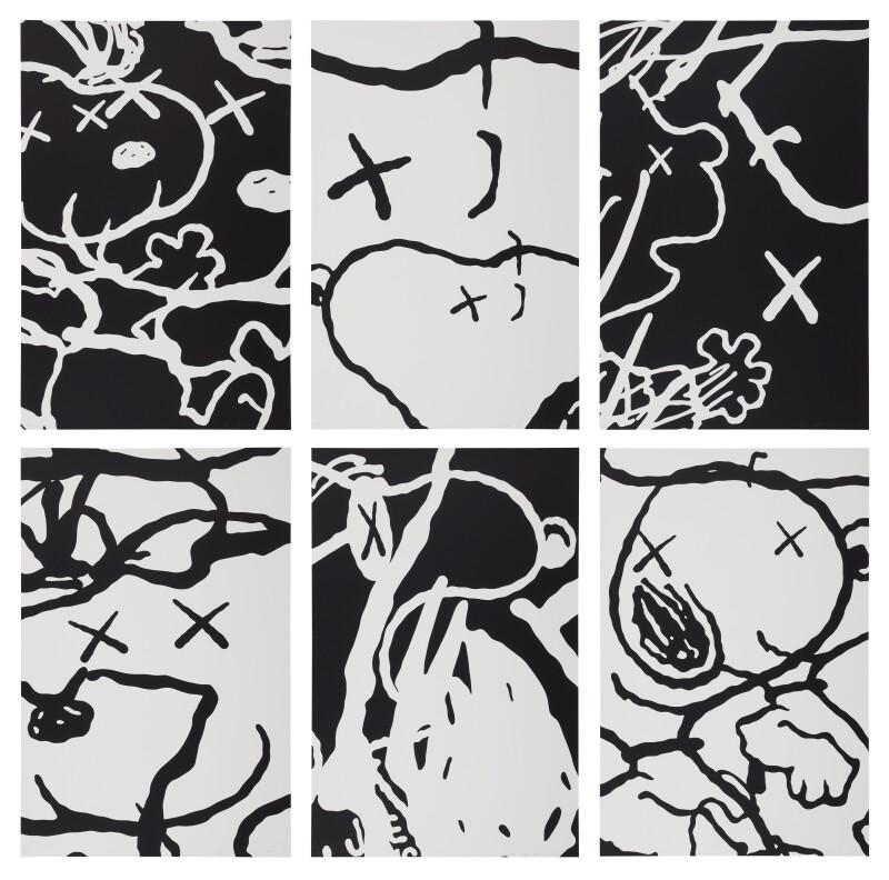 Screenprint in black and white
Saunders Waterford High White Paper

Signed and dated recto in pencil

The KAWS motif has become instantly recognizable with traditional cartoon characters transformed into vibrant, playful, and near-abstract enigmas.