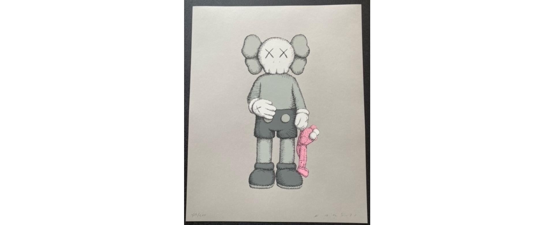 Share, Screenprint on Grey Paper by KAWS, 2021 For Sale 1