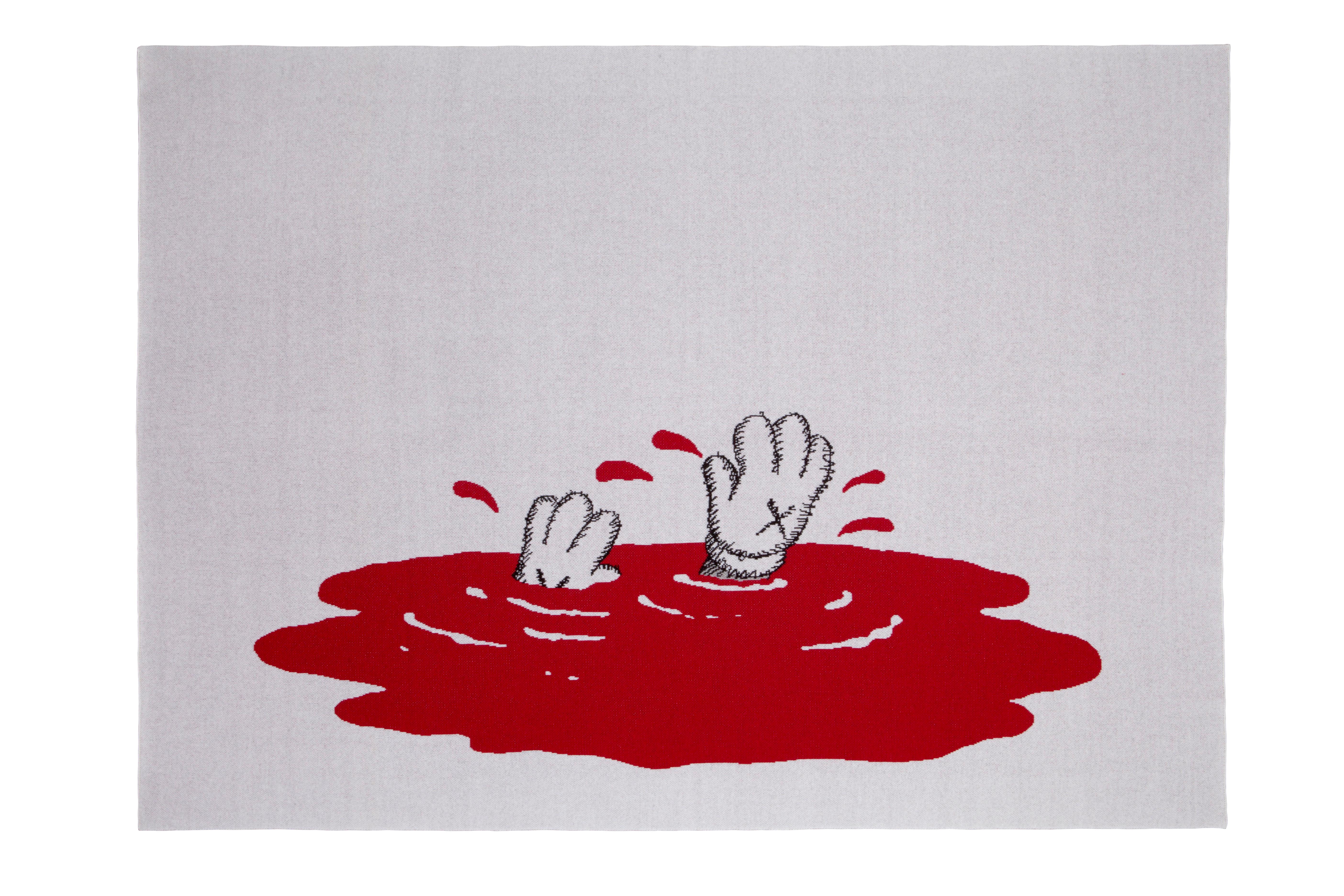 Rote Decke ohne Titel ( limitierte Auflage) – Print von KAWS