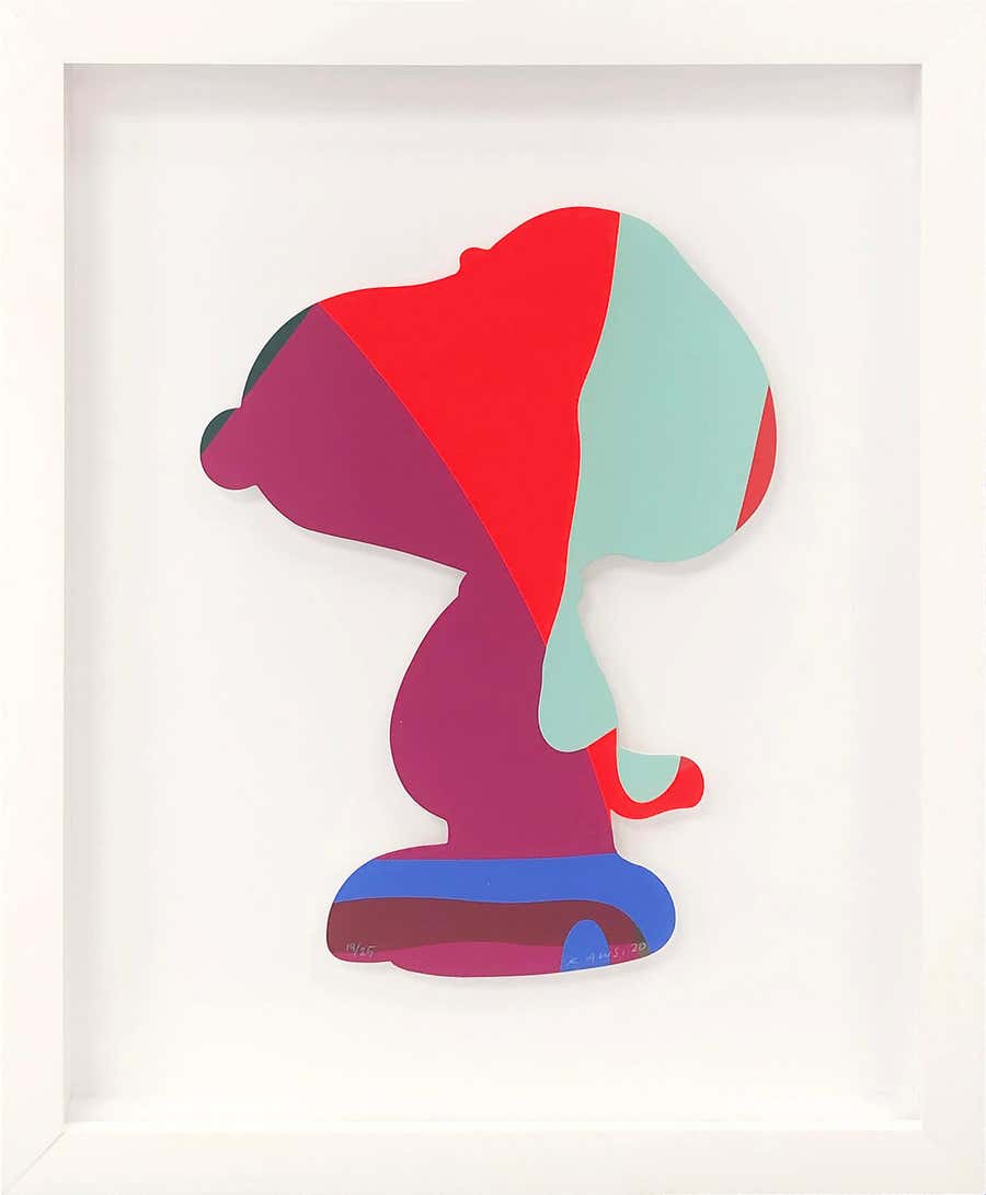 Untitled (Snoopy), Cutout Screen Print on Paper, Signed, 2020, Edition 19/25