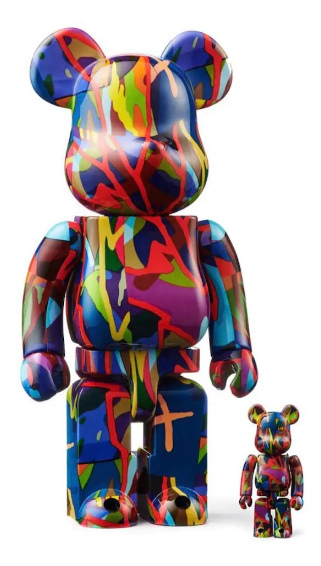 KAWS Figurative Sculpture - Bearbrick Tension 400% & 100%
